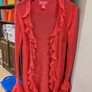 Betsey Johnson Y2K Long Crochet Cardigan Duster One size